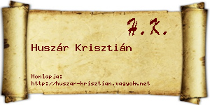 Huszár Krisztián névjegykártya